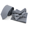 Bamboo Fiber Hot Sandy Grey Dusty Green Pink Blue Anti-wrinkle Solid 6cm Tie Bowtie Hankie Set Men Kid Suit Cravat Accessory Top