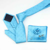 Nice Smooth Soft Dot Polyester 7cm Necktie Set Handkerchief Brooch Cufflinks Men Business Office Suit Formal Nice Tie Hankie Pin