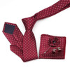 Nice Smooth Soft Dot Polyester 7cm Necktie Set Handkerchief Brooch Cufflinks Men Business Office Suit Formal Nice Tie Hankie Pin