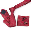 Nice Smooth Soft Dot Polyester 7cm Necktie Set Handkerchief Brooch Cufflinks Men Business Office Suit Formal Nice Tie Hankie Pin