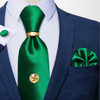 Men Tie Navy Gold Striped Business Formal Necktie Handkerchief Cuffinks Ring Set Jacquard Woven Silk Wedding Tie DiBanGu