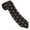 Black Masonic Print Ties Freemason Gold Square Compass Casual Unisex Neck Tie Shirt Decoration Narrow Striped Slim Cravat