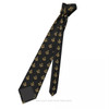 Black Masonic Print Ties Freemason Gold Square Compass Casual Unisex Neck Tie Shirt Decoration Narrow Striped Slim Cravat