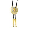 Bolo Tie for Men Rodeo Cowboy Leather Necktie Western Vintage Necklace Braided Rope Cord Pendant Costume Accessories