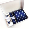 Men's Tie Gift Box 3 Piece Of Sets Tie Pocket Square Cufflinks Tie Clip