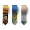 Fashion 8cm Wide Polyester Ties Oil Painting The Scream Sailboat Cat Funny Necktie Leisure Party Wedding Shirt Suits Accessories