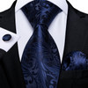 New Classic 100% Silk Men's Ties 8cm Blue Plaid Dot Striped Business Necktie Handkerchief Wedding Party Tie Set Gravatas DiBanGu