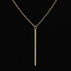 FSUNION 2024 New Fashion Simple Stick Pendant Hollow Girl Long Link Chain Square Copper Necklaces For Women Strip Jewelry