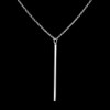 FSUNION 2024 New Fashion Simple Stick Pendant Hollow Girl Long Link Chain Square Copper Necklaces For Women Strip Jewelry