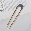 Fashion Simple Metal U Shape Hair Sticks For Women Hair Styling Accessories Elegant Shell Enamel Hairpin