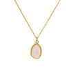 Fashion Stone Opal Oval Necklace For Women Stainless Steel Gold Color Oval Stone Pendant Necklace Wedding Aesthetic Jewelry Gift