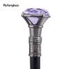 Purple Diamond Type Silver Walking Cane Fashion Decorative Walking Stick Gentleman Elegant Cosplay Cane Knob Crosier 93cm