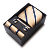 Wholesale 2023 New Style Party Cravat Gift Tie Pocket Squares Set Necktie Box Men Blue Plaid Suit Accessories Fit Wedding