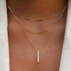 Vintage Bohemian Multilayer Minimalist Necklace for Women Stick Pendant Link Chain Necklace Collarbone Collares Fashion Jewelry