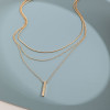 Vintage Bohemian Multilayer Minimalist Necklace for Women Stick Pendant Link Chain Necklace Collarbone Collares Fashion Jewelry