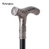 Silver Wolf Head Flower Totem Relief Walking Cane Fashion Walking Stick Gentleman Crosier Knob Walking Stick 93cm