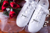 Bridal Custom Text Satin Ribbon 1 Pair Silk Satin Shoelaces 2CM Width Flat Ribbon Shoe laces Boots Sneakers Wedding Shoelaces