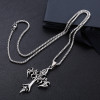 Classic hip-hop tide brand necklace flame guardian cross simple pendant men's and women's fashion retro couple pendant gift