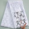 African Guipure Lace Fabric 2024 High Quality Sequins White Lace Fabric Nigerian Fabric 5 Yard Cord Lace for Evening Dress A3610