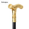 Golden Roaring Bear Head Flower Single Joint Walking Stick with Hidden Plate Self Defense Fashion Cane Cosplay Crosier 93cm