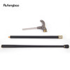 Golden Black Wolf Head Biting Walking Stick with Hidden Plate Self Defense Fashion Cane Plate Cosplay Crosier Stick 93cm