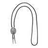 Western cowboy zinc alloy dot natural blue turquoise belt retro pattern pendant leather rope necklace