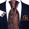 Hi-Tie Sky Blue Solid Mens Fashion Necktie Handkerchief Cufflinks for Tuxedo Accessory Classic Silk Luxury Gift Tie for Men
