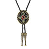 Classis Cross copper oval shape Bolo tie for woman women Handmade Western Art Indian Alloy Necktie silvr star Pentagram
