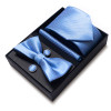 Fashion Factory Sale Mix Colors Holiday Gift Tie Pocket Squares Cufflink Set Necktie Box Man Dot Blue lover's day Fit Business
