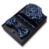 Fashion Factory Sale Mix Colors Holiday Gift Tie Pocket Squares Cufflink Set Necktie Box Man Dot Blue lover's day Fit Business