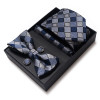 Fashion Factory Sale Mix Colors Holiday Gift Tie Pocket Squares Cufflink Set Necktie Box Man Dot Blue lover's day Fit Business