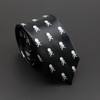 Classic Musical Notes Printed Tie Silky Narrow Neckties Slim Smooth Piano Guitar Necktie Simple Elegant Trendy Unisex Ties Gift