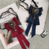 Rhinestone Bow Tie Women's Graduation Photo Student School Uniform Tie Ribbon Sweet Literary and Art Plaid Bowtie Collar Flower