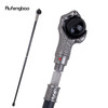 Silver Dragon Claw Grasp Black Glass Ball Walking Stick with Hidden Plate Self Defense Fashion Cane Cosplay Crosier Stick 93cm