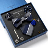 Fashion Wholesale Holiday Gift Box Tie Pocket Squares Cufflink Set Necktie Box Dark Grey Wedding Accessories Man