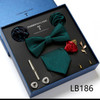 Fashion Wholesale Holiday Gift Box Tie Pocket Squares Cufflink Set Necktie Box Dark Grey Wedding Accessories Man