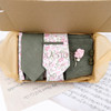 Viola Design Gift Box Packing Cotton Sock Tie Set Clip Pin Cufflinks Hanky Solid Floral Men Wedding Party Daily Cravat Accessory