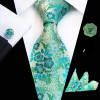 Floral Neck Ties For Men Luxury 8cm Wide Silk Wed Tie Pocket Square Cufflinks Set Brooch Christmas Gifts For Men