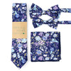 Quality New 13 Colors Floral 4 PCS Set 6.5cm Cotton Tie Pocket Square Bowtie Fashion Men Wedding Party Cravat Gift Accessory Top