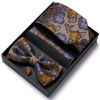 Top grade 7.5 cm Gift Box Bow Tie Hanky Pocket Squares Cufflink Set Necktie Box Polka dot Male Performance Suit Accessories