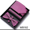 Top grade 7.5 cm Gift Box Bow Tie Hanky Pocket Squares Cufflink Set Necktie Box Polka dot Male Performance Suit Accessories