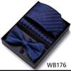 Top grade 7.5 cm Gift Box Bow Tie Hanky Pocket Squares Cufflink Set Necktie Box Polka dot Male Performance Suit Accessories