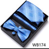 Top grade 7.5 cm Gift Box Bow Tie Hanky Pocket Squares Cufflink Set Necktie Box Polka dot Male Performance Suit Accessories