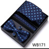 Top grade 7.5 cm Gift Box Bow Tie Hanky Pocket Squares Cufflink Set Necktie Box Polka dot Male Performance Suit Accessories