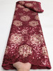 Nigerian Water Soluble French Lace Fabric With Sequins 2023 High Quality Mesh Embroidery Cord Fabric For Party Dress LY2668