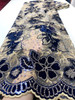 African Velvet Lace Sequins Fabric Royal Blue High Quality Nigerian Lace Embroidered Fabric For Women Wedding Party Sewing PL129