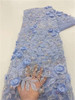 PGC 5 Yards Luxury African Heavy Beaded Lace Tulle Fabric 2023 French 3D Flower Embroidered Applique Fabric For Sewing Material