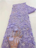 PGC 5 Yards Luxury African Heavy Beaded Lace Tulle Fabric 2023 French 3D Flower Embroidered Applique Fabric For Sewing Material