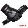 1 Pair High Quality Full Finger Black Riding Gloves Men PU Leather Glove Winter Warm Touch Screen Gloves