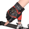 Pirate Captain PU Leather Fingerless Gloves Men Women Skulls Rivet Mitts Hip Hop Gym Gloves Female Moto Half Finger Gloves